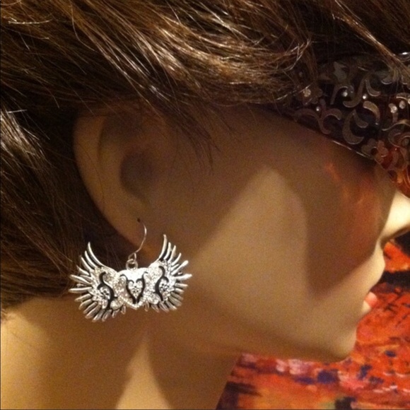 Silver Wing Earrings - Picture 3 of 3